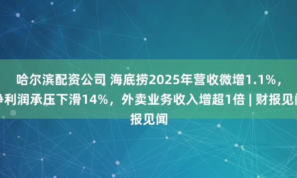 哈尔滨配资公司 海底捞2025年营收微增1.1%，净利润承压下滑14%，外卖业务收入增超1倍 | 财报见闻